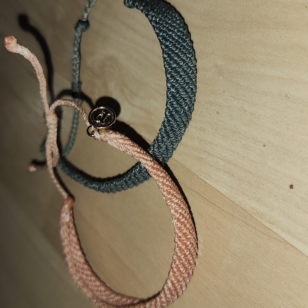 Pura Vida Braided Bracelet Set - Green and Tan